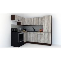 Bucatarie de Colt GENA NEW 4 ST. 160-230, Fara Corp de Cuptor, Wenge / Decor K084